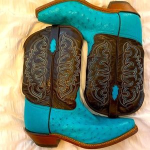 Tony Lama Genuine Ostrich Skin Cowboy Boots